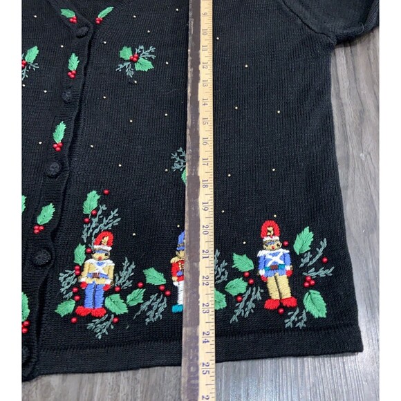 B.P Design Christmas Cardigan Sweater Button Up Stitch Womens Nutcracker X-LARGE - Picture 13 of 16